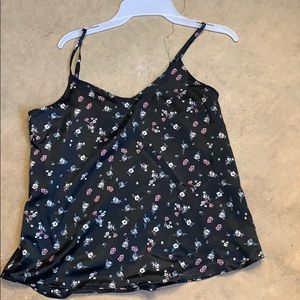 Flower silky tank top